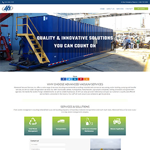 Screen capture of Advanced Vacuum Services website