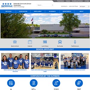Screen capture of Batesville Community School Corporation website