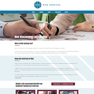 Screen capture of Core Risk Services website