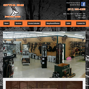 Screen capture of Cutting Edge Sporting Goods website