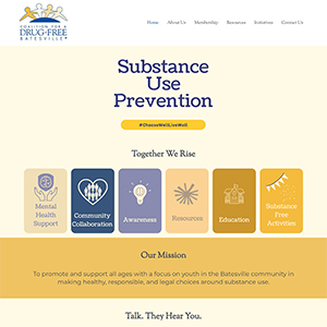 Screen capture of Drug Free Batesville website