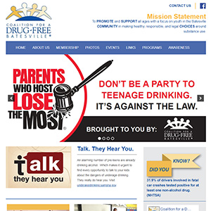 Screen capture of Coalition for a Drug Free Batesville website