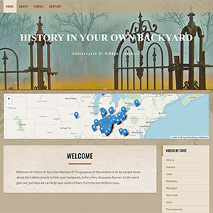 Screen capture of History In Your Own Backyard website