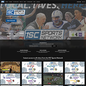 Screen capture of ISC Sports Network website