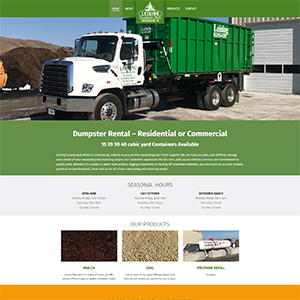 Screen capture of Leising Excavating and Mulch website