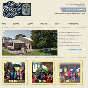Screen capture of Liberty Church of Christ website
