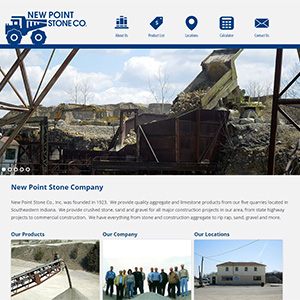 Screen capture of New Point Stone Company website