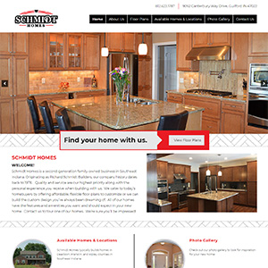Screen capture of Schmidt Homes website