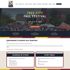 Screen capture of Tree City Fall Festival website