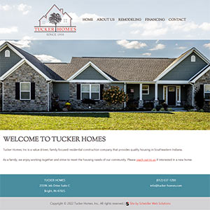 Screen capture of Tucker Homes website