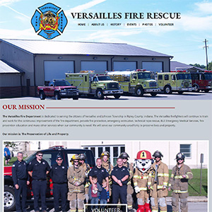 Screen capture of Versailles Fire Rescue website