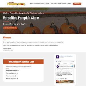 Screen capture of Versailles Pumpkin Show website