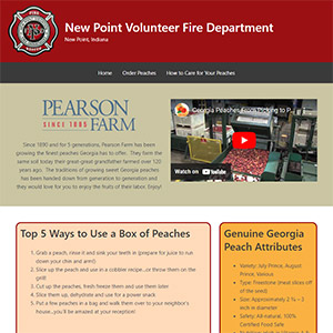 Screen capture of New Point Volunteer Fire Department website
