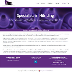 Screen capture of Advanced Nitriding Solutions website