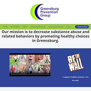 Screen capture of Greensburg Prevention Group website