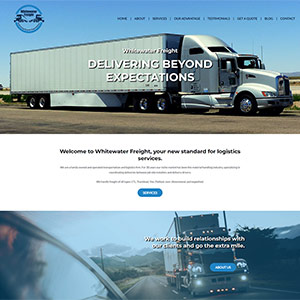 Screen capture of Whitewater Freight website