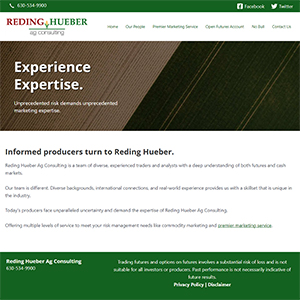 Screen capture of Reding Hueber Ag Consulting website