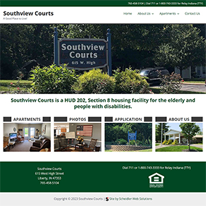 Screen capture of Southview Courts website