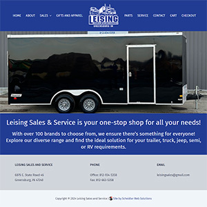 Screen Capture of Leising Sales and Service website