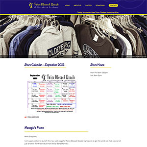 Screen capture of Twice Blessed Resale website