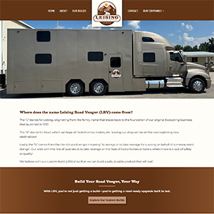 Screen capture of Leising Road Venger website