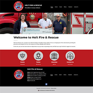 Screen capture of Helt Fire & Rescue website