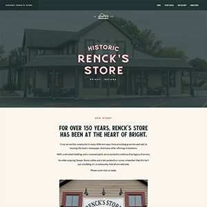 Screen capture of Renck's Store website